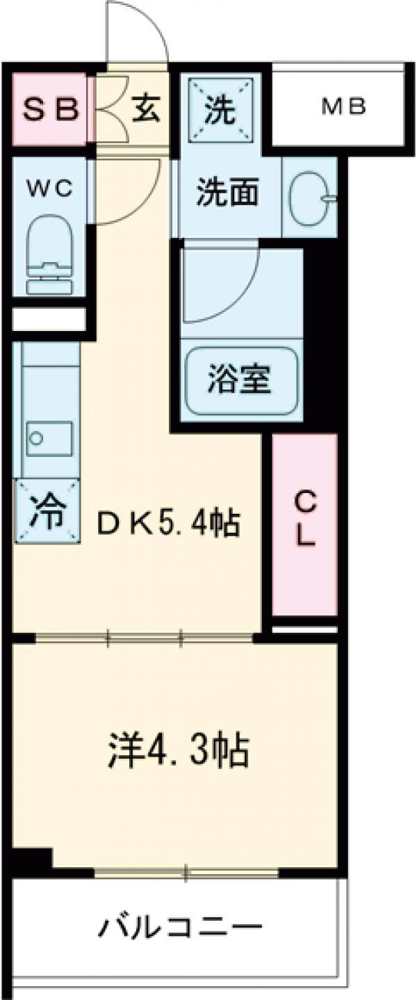 セジョリ東陽町Ⅱ(1DK/2階)の間取り写真