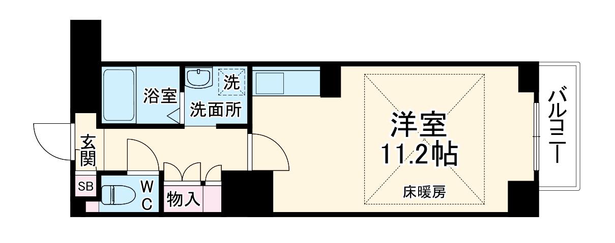エルヴェ東天満(ワンルーム/10階)の間取り写真
