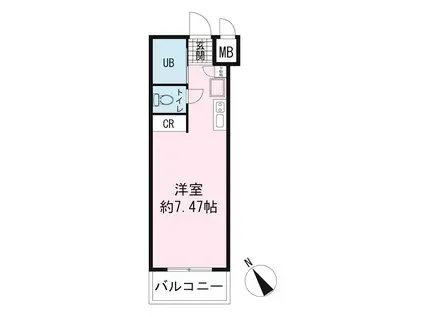 第3のぼりマンション(ワンルーム/4階)の間取り写真