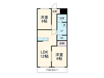 パークサイド多加木(2LDK/4階)の間取り写真
