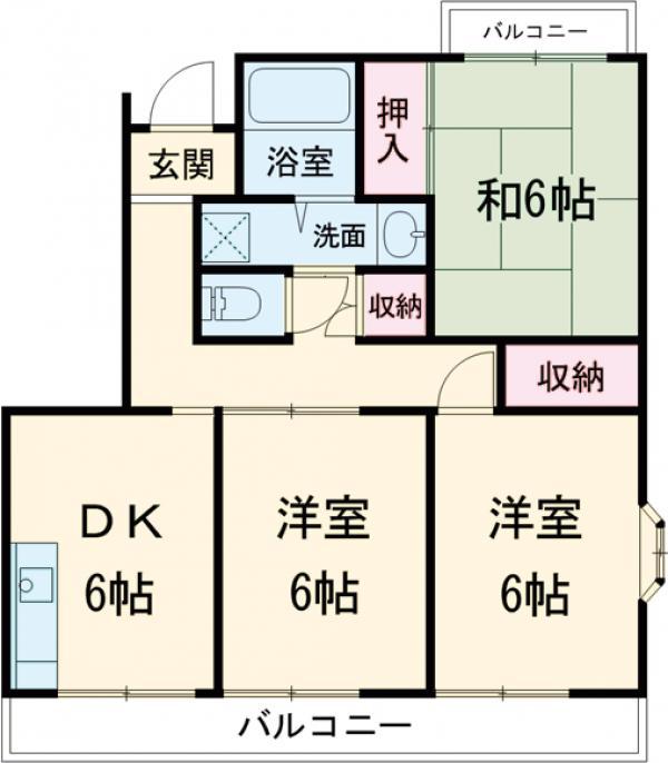 K-HOUSE(3DK/2階)の間取り写真