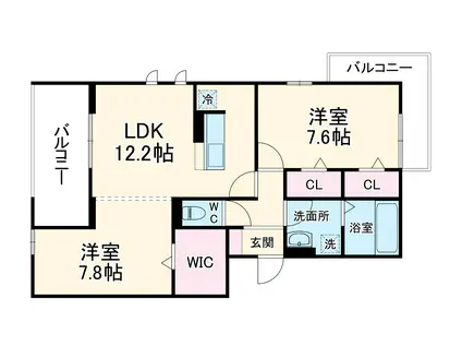 レジェーロⅡ(2LDK/2階)の間取り写真