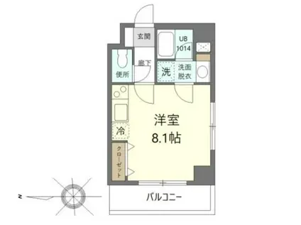 ジョイヴィレッジ御殿山(ワンルーム/2階)の間取り写真