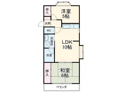 ハイツウィング(2LDK/2階)の間取り写真