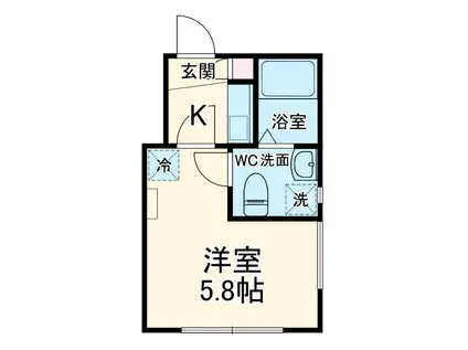 KANOE(1K/1階)の間取り写真