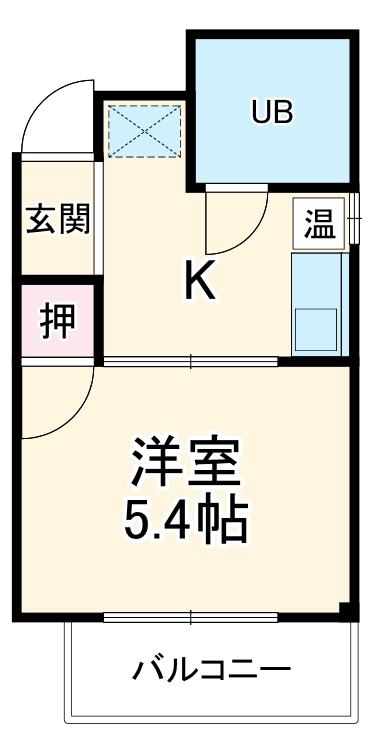 山金ハイツ(1K/2階)の間取り写真