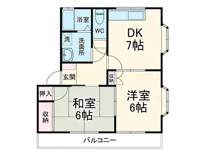 サトウコーポA棟(2DK/1階)の間取り写真