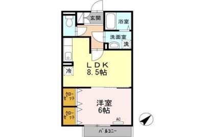 RINON東貝塚(1LDK/2階)の間取り写真