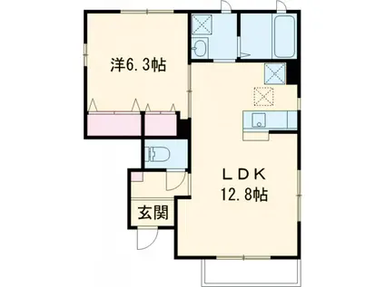 ジャルディーノA(1LDK/1階)の間取り写真