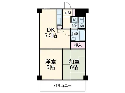 サン・シティ西浦和(2DK/4階)の間取り写真