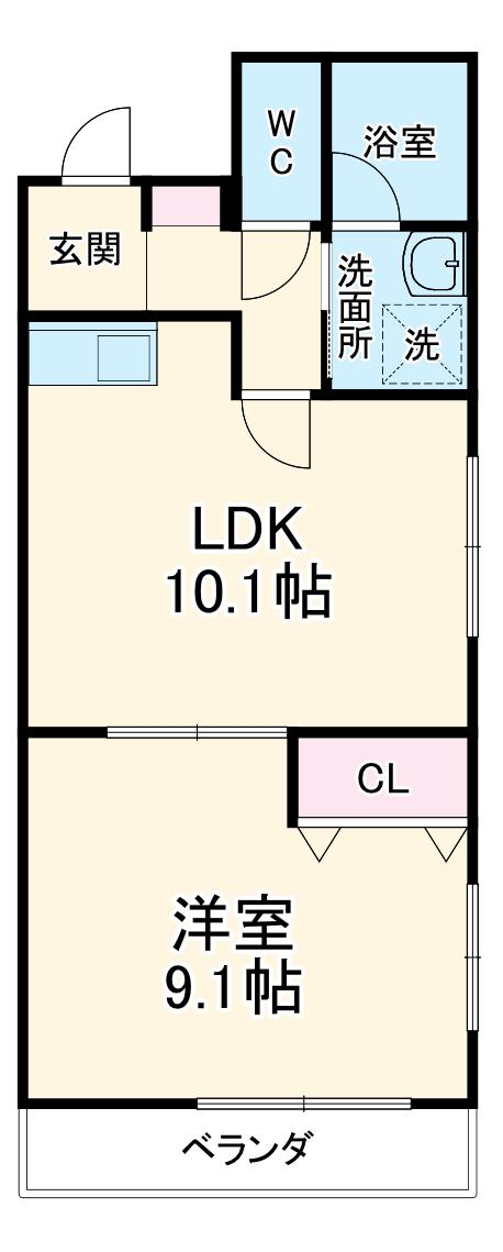 クレアーレ五条大宮(1LDK/3階)の間取り写真