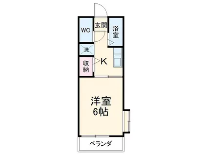 コーポタカダA(1K/1階)の間取り写真