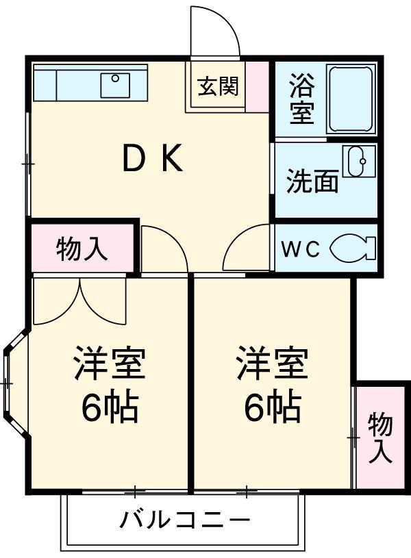 ハイツ住吉Ⅱ(2DK/1階)の間取り写真