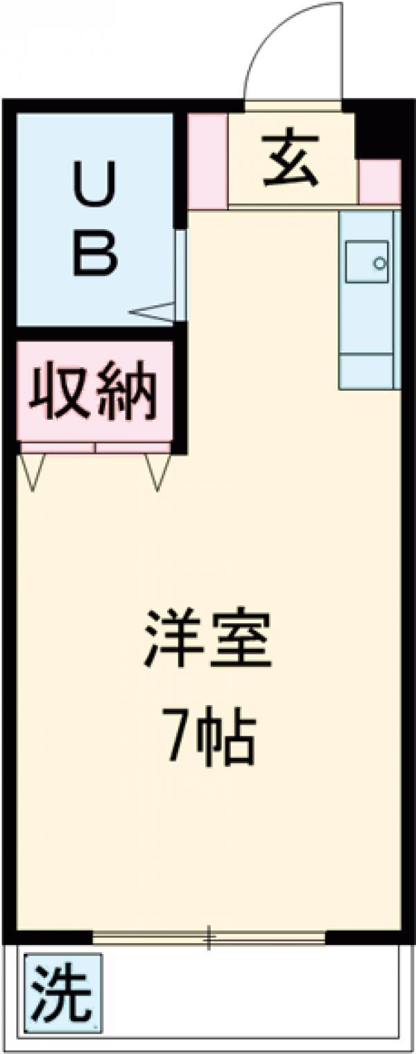 コンフォートS(ワンルーム/1階)の間取り写真