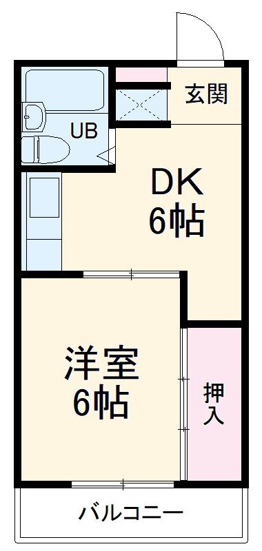 サクセスDO(1DK/1階)の間取り写真