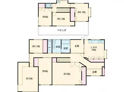 東武鉄道佐野線 吉水駅 徒歩2分 2階建 築45年(7LDK)の間取り写真