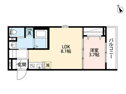 パステラハウス(1LDK/2階)の間取り写真