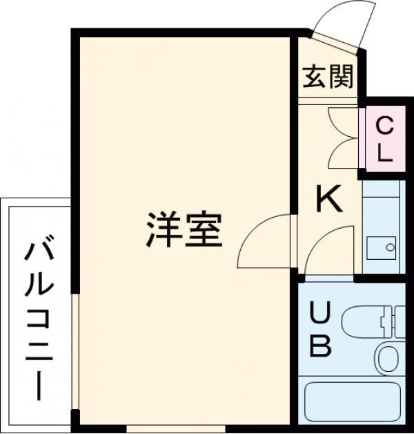 華コート(1K/3階)の間取り写真