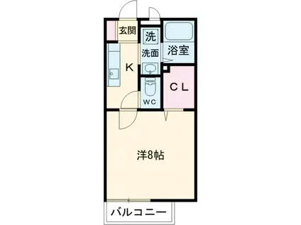 パークヒルズきぬの里2(1K/1階)の間取り写真