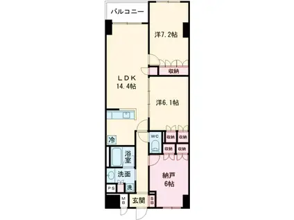 サンジョイアゼロ(2SLDK/2階)の間取り写真