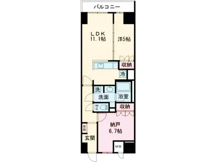 サンジョイアゼロ(1SLDK/2階)の間取り写真