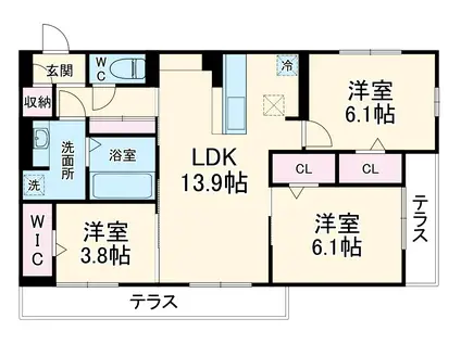 FORTUNA・ZUKAⅢ(3LDK/1階)の間取り写真