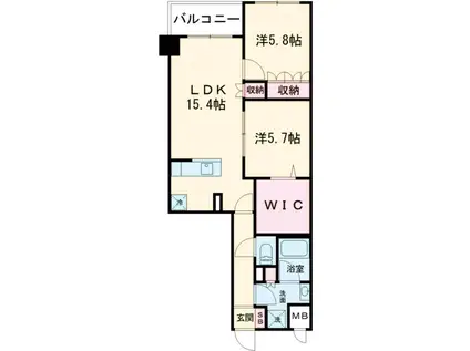 サンジョイアゼロ(2LDK/3階)の間取り写真