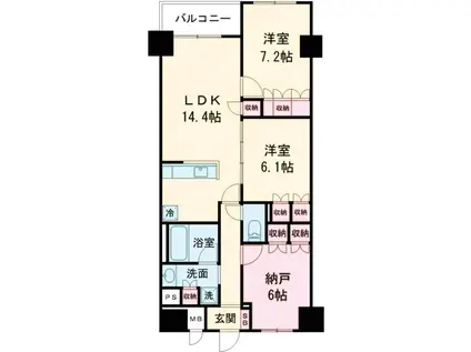 サンジョイアゼロ(2SLDK/3階)の間取り写真