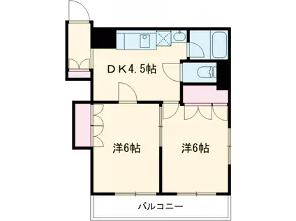 若尾レジデンス(2DK/5階)の間取り写真