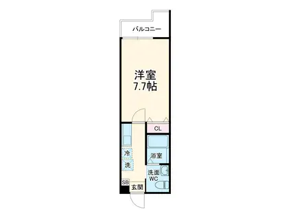 ハーミットクラブハウスカタリーナ(1K/2階)の間取り写真