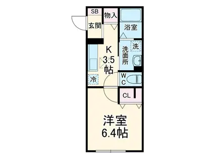 ホワイトヴィラ(1K/1階)の間取り写真