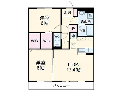 ハピネス星崎(2LDK/2階)の間取り写真