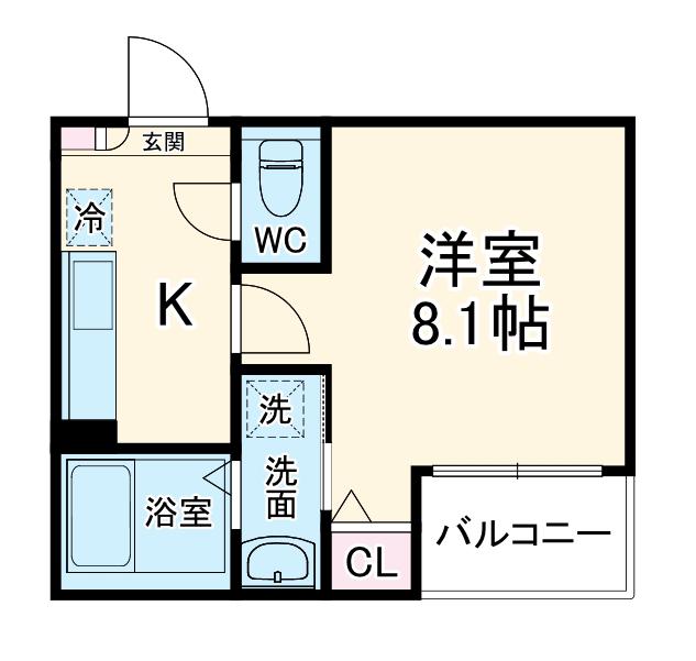 JACK SHINSHIRAOKA Ⅰ(1K/2階)の間取り写真