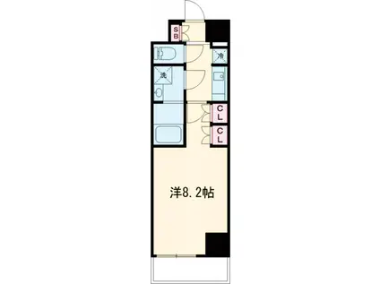 アゼスト堀切菖蒲園Ⅱ(1K/4階)の間取り写真