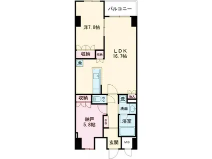 サンジョイアゼロ(1SLDK/4階)の間取り写真