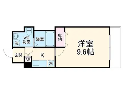 プリモフィオーレ室町(1K/4階)の間取り写真