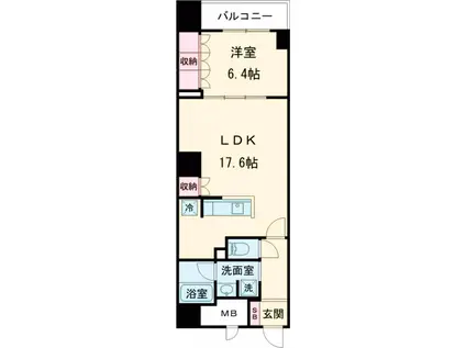 サンジョイアゼロ(1LDK/6階)の間取り写真