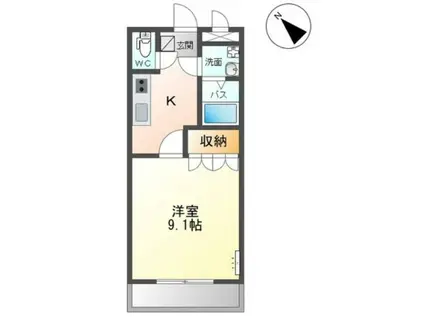 コンフォース・住吉(1K/1階)の間取り写真