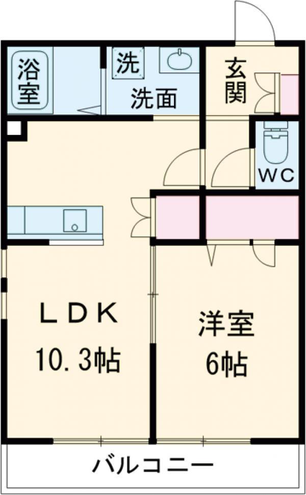 CASA BRILLANTE(1LDK/1階)の間取り写真