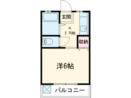 土屋ビル(1K/2階)の間取り写真