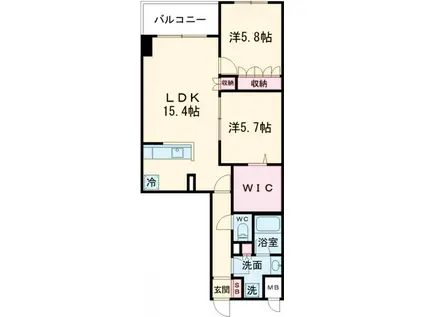 サンジョイアゼロ(2LDK/5階)の間取り写真