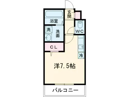 戸祭ヴィラージュ(ワンルーム/2階)の間取り写真