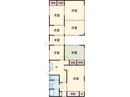 上毛電気鉄道上毛線 桐生球場前駅 徒歩26分 1階建 築49年(5SDK)の間取り写真