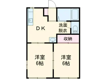 カロタあずさ(2DK/1階)の間取り写真