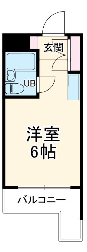 リバーサイド植田(1K/2階)の間取り写真