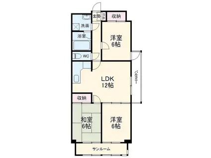 ルミエール覚王山第3(3LDK/4階)の間取り写真