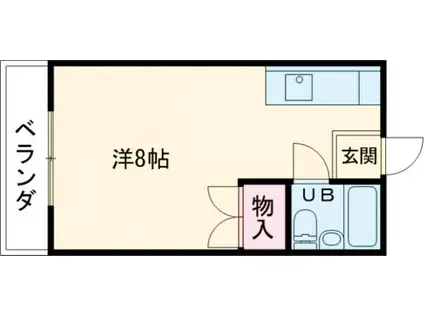 リラハイツ(ワンルーム/2階)の間取り写真