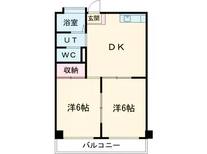 堀米ハイツ(2DK/1階)の間取り写真