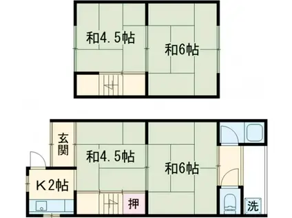 太秦北路町貸家(4K)の間取り写真
