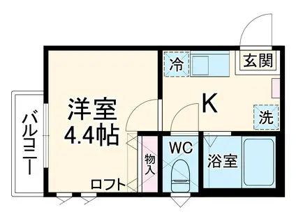 フォレストパーク上星川Ⅱ(1K/2階)の間取り写真